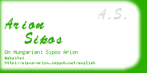 arion sipos business card